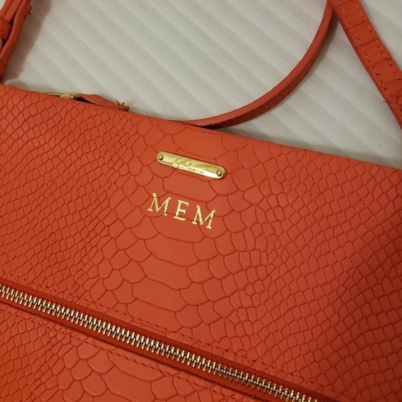 Gigi New York Salmon in color Leather Crossbody Snakeprint, colorful - Picture 2 of 5